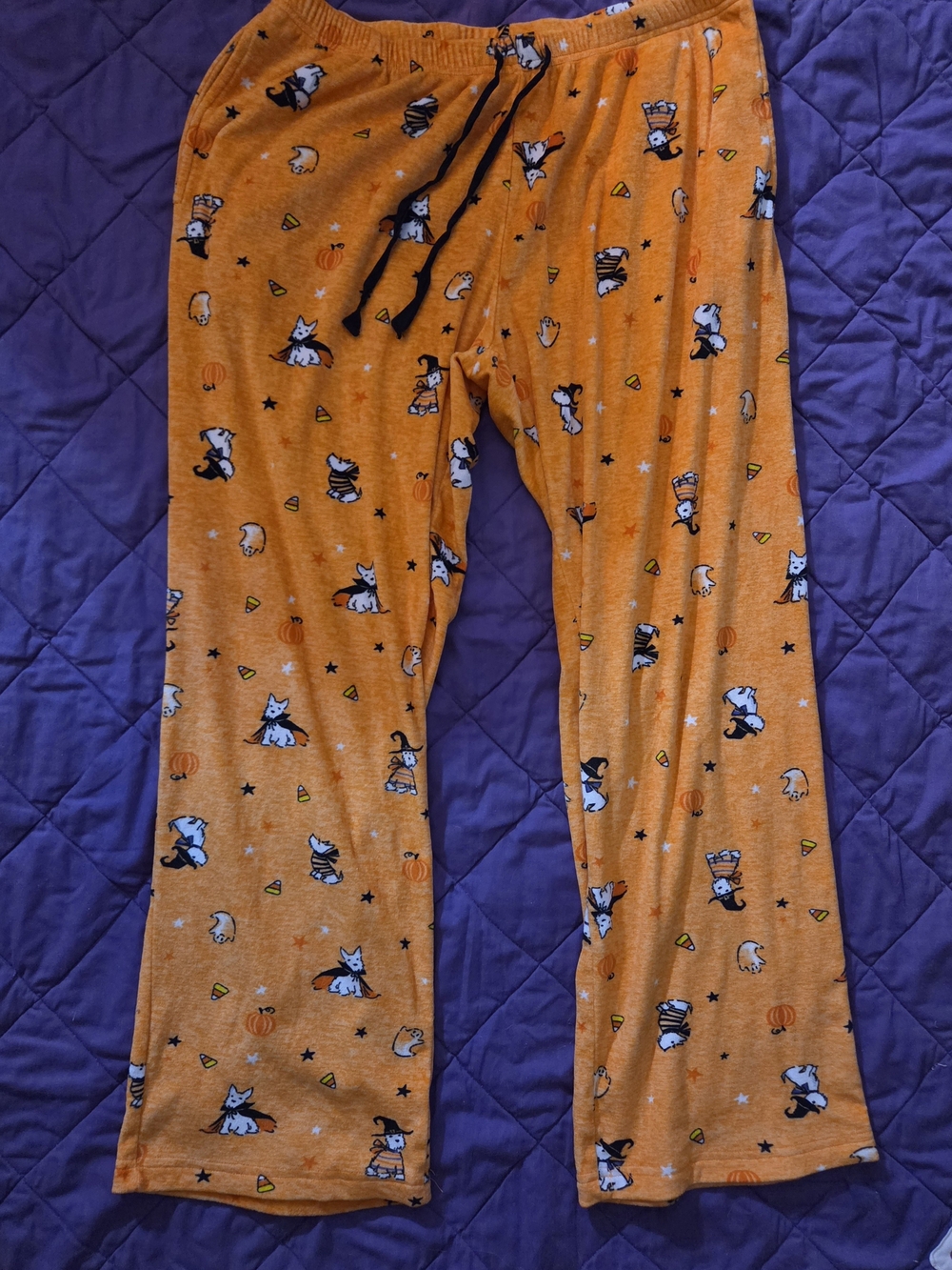 Laura Ashley Orange Halloween Print Ladies Pajama Bottoms